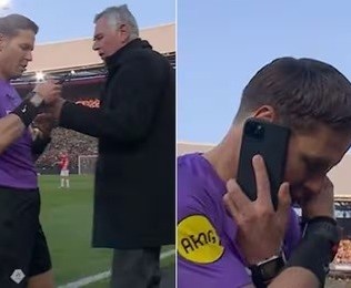 开云赛事运营官方-荷兰杯决赛主裁判暂停比赛到场边接电话，因球场可能出现安全风险